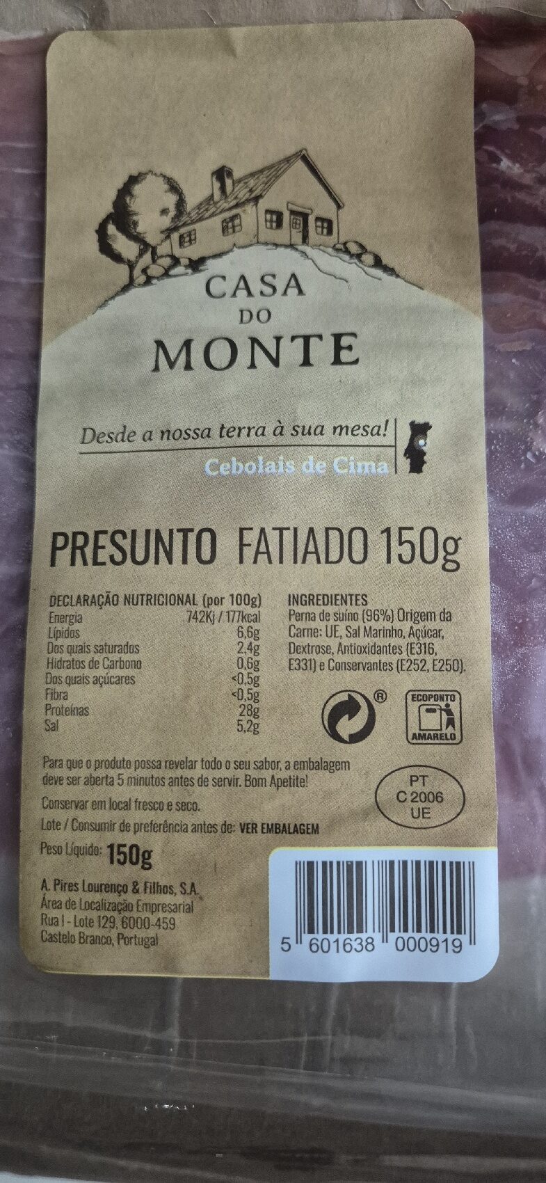 Foto da tabela nutricional