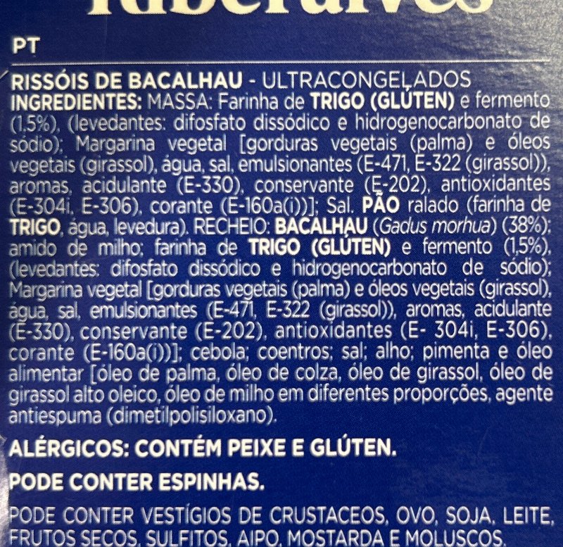 Foto da lista de ingredientes