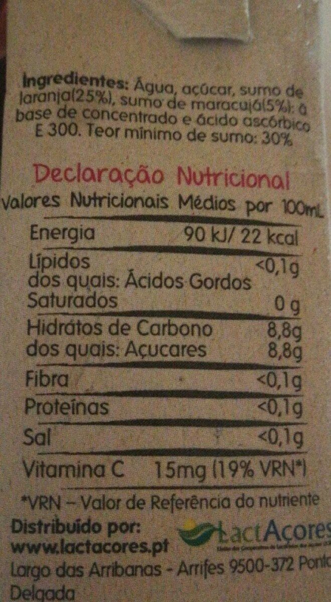 Foto da tabela nutricional