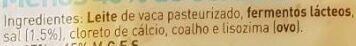 Foto da lista de ingredientes