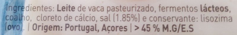 Foto da lista de ingredientes