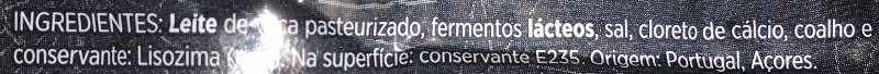 Foto da lista de ingredientes