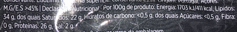 Foto da tabela nutricional