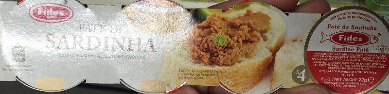 Foto da lista de ingredientes