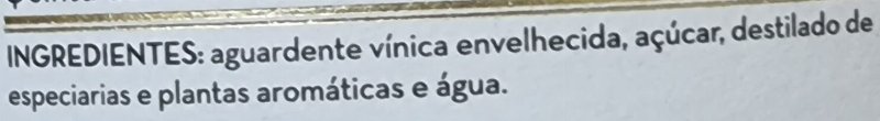 Foto da lista de ingredientes