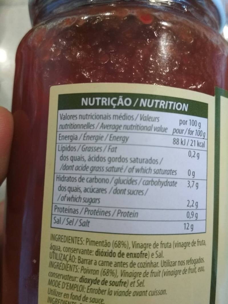 Foto da tabela nutricional
