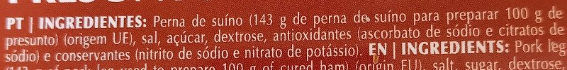 Foto da lista de ingredientes