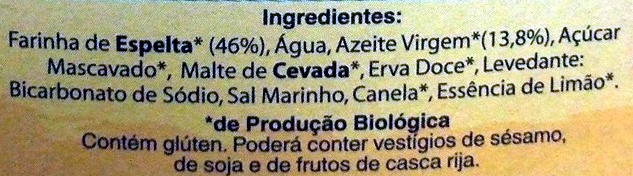 Foto da lista de ingredientes