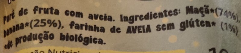 Foto da lista de ingredientes