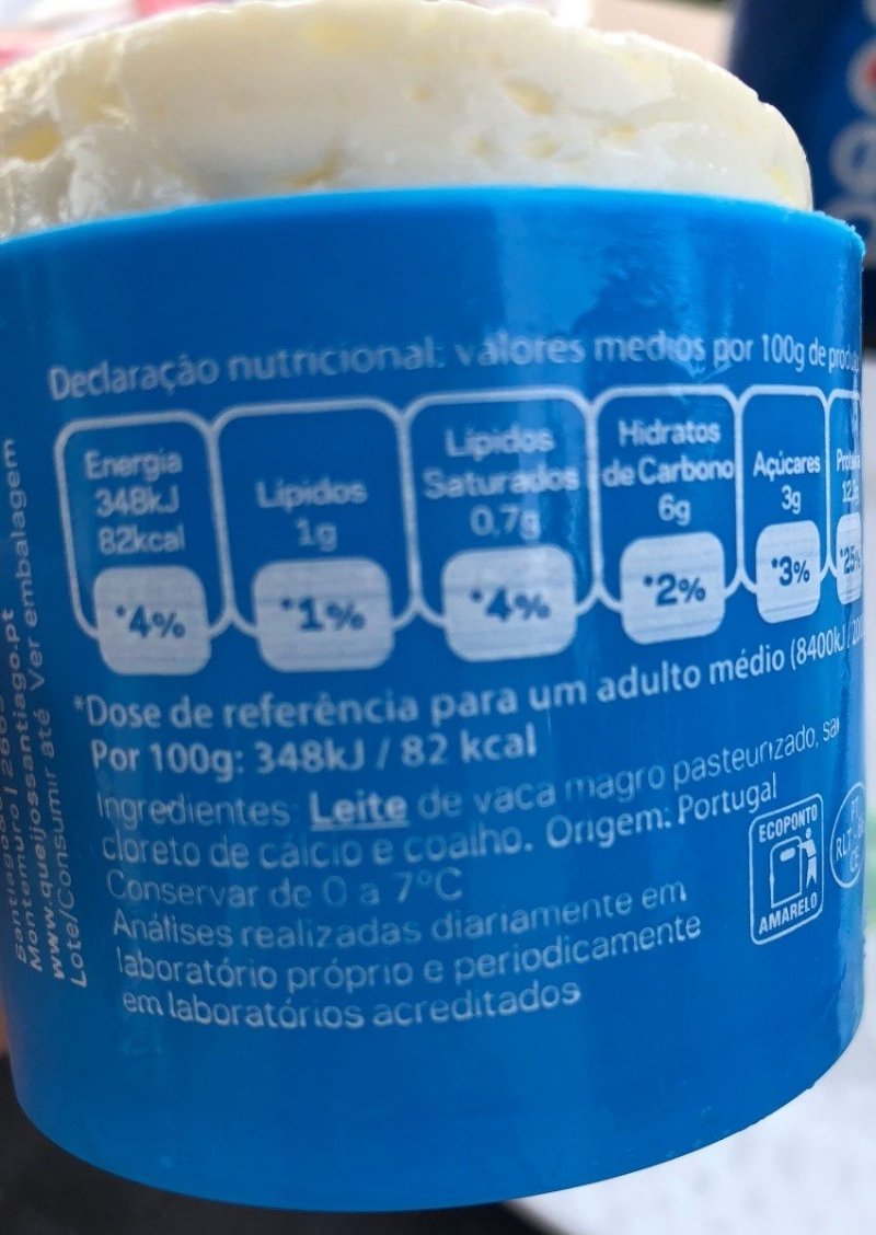 Foto da lista de ingredientes