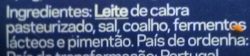 Foto da lista de ingredientes