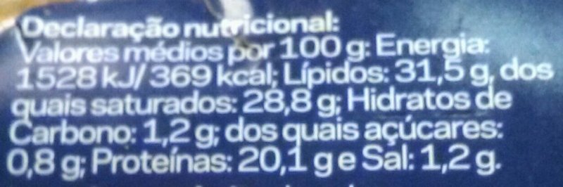 Foto da tabela nutricional