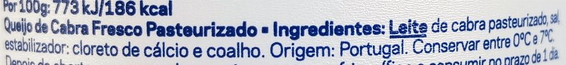 Foto da lista de ingredientes