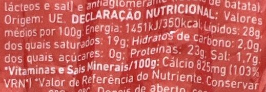 Foto da tabela nutricional