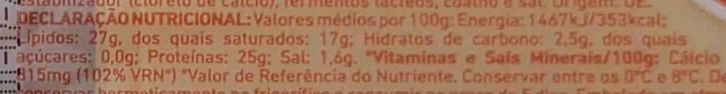 Foto da tabela nutricional