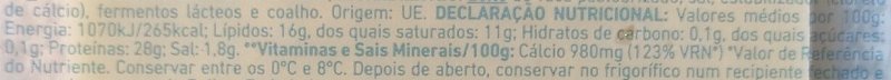 Foto da tabela nutricional