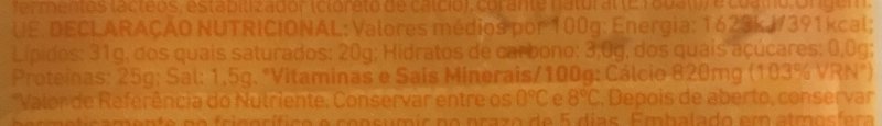 Foto da tabela nutricional