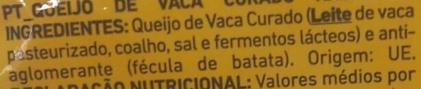 Foto da lista de ingredientes