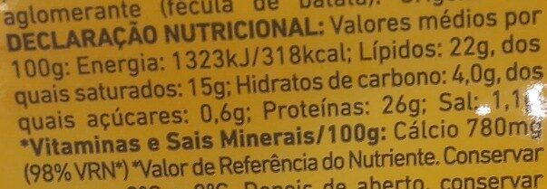 Foto da tabela nutricional