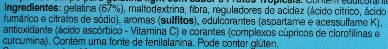 Foto da lista de ingredientes