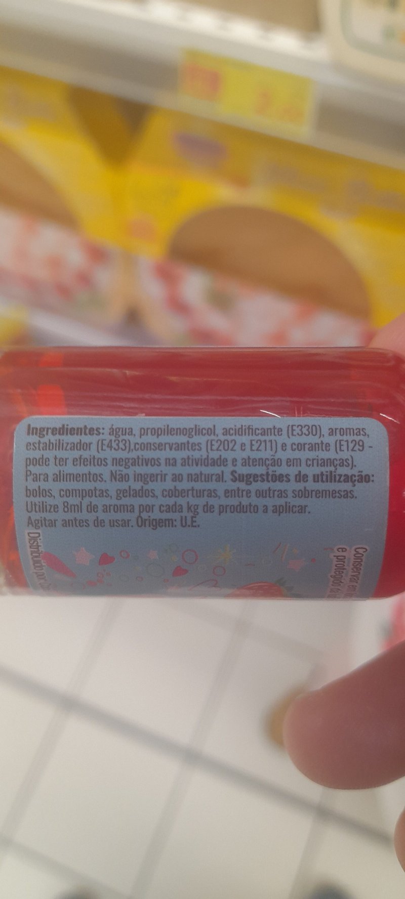 Foto da lista de ingredientes