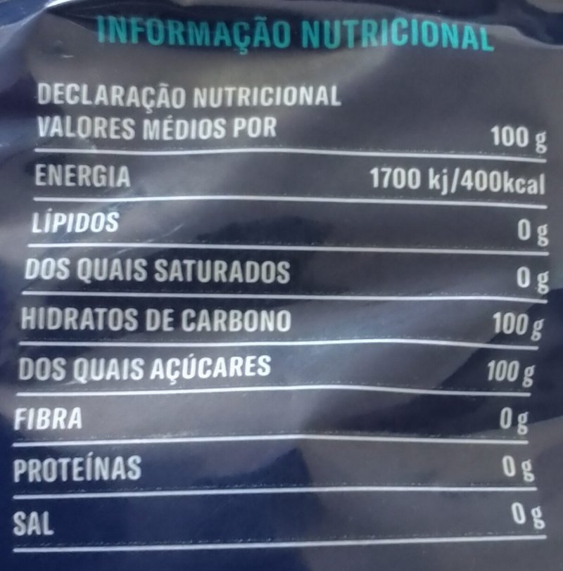 Foto da tabela nutricional
