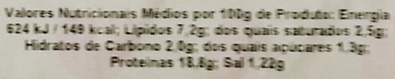 Foto da tabela nutricional