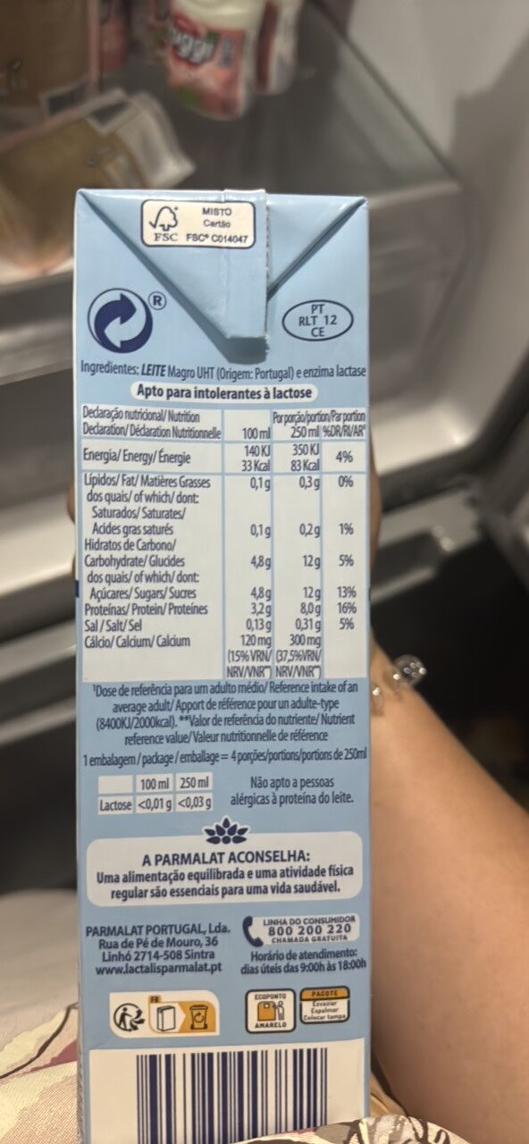 Foto da tabela nutricional