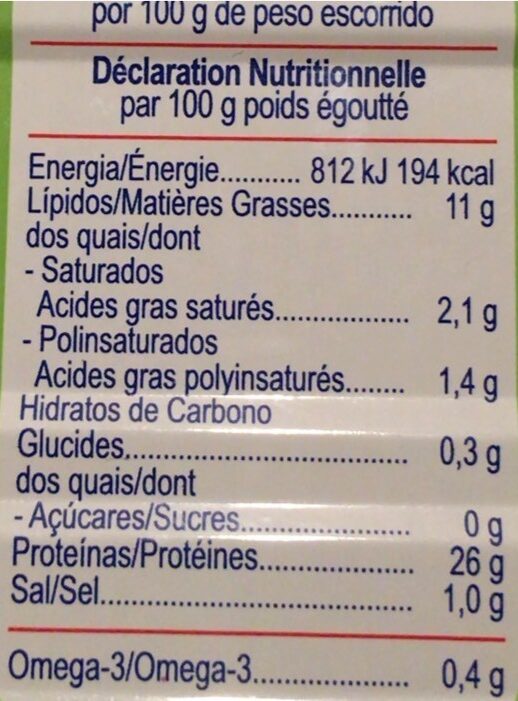Foto da tabela nutricional