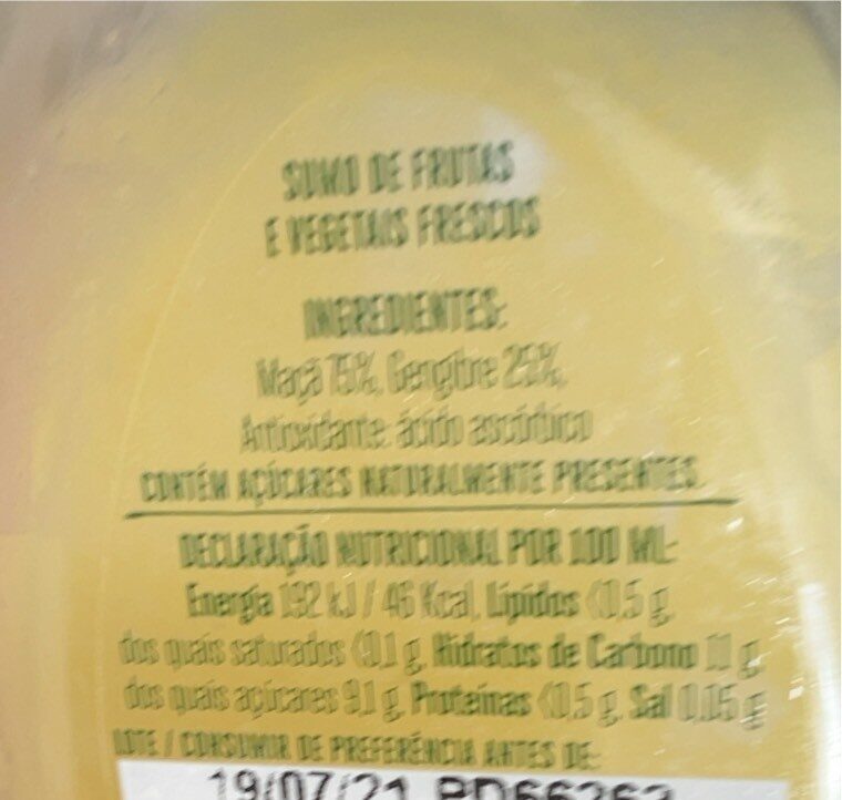Foto da tabela nutricional