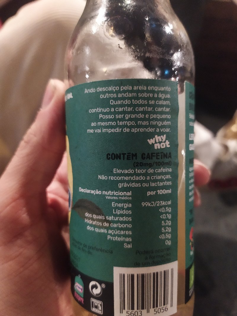 Foto da lista de ingredientes