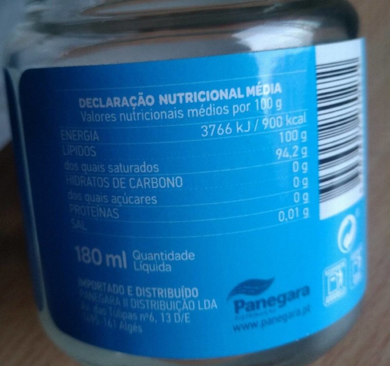 Foto da tabela nutricional