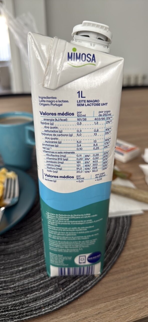 Foto da tabela nutricional
