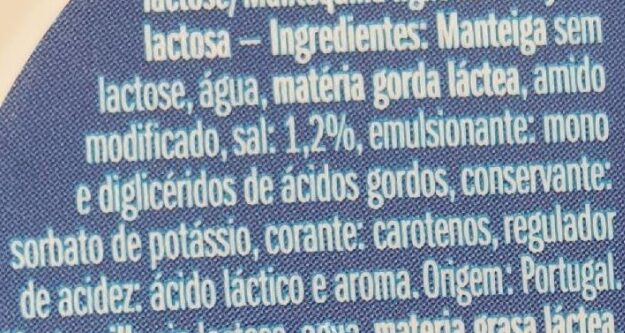 Foto da lista de ingredientes
