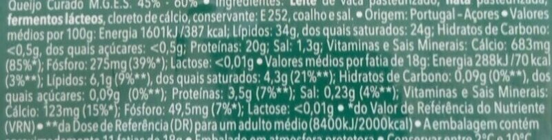 Foto da tabela nutricional