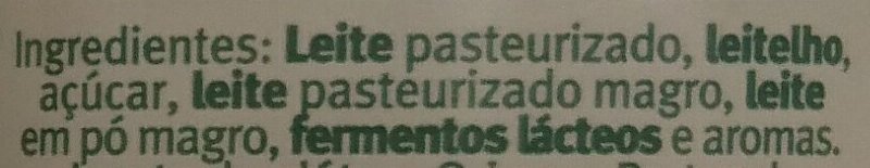 Foto da lista de ingredientes