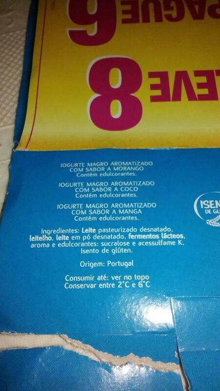 Foto da lista de ingredientes