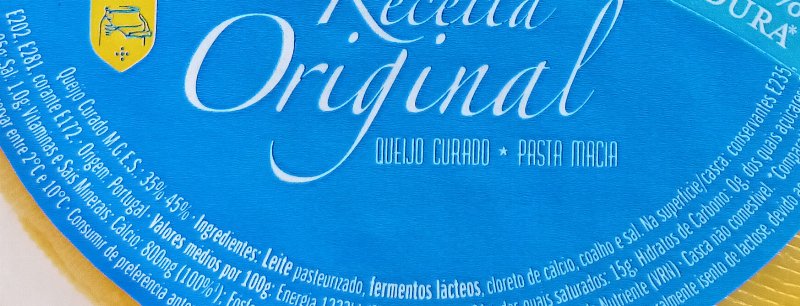 Foto da lista de ingredientes