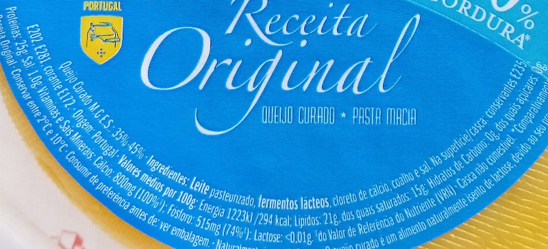 Foto da tabela nutricional