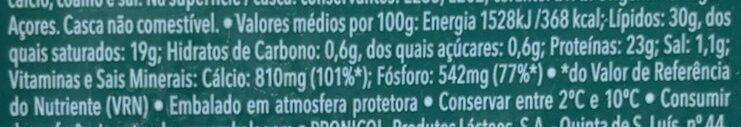 Foto da tabela nutricional