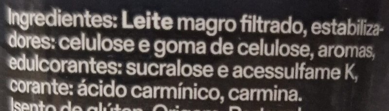 Foto da lista de ingredientes