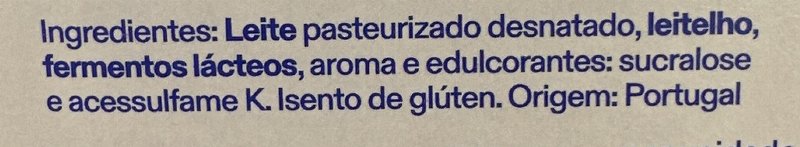 Foto da lista de ingredientes