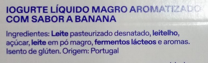 Foto da lista de ingredientes