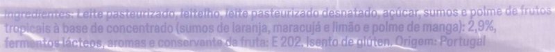Foto da lista de ingredientes