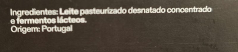 Foto da lista de ingredientes