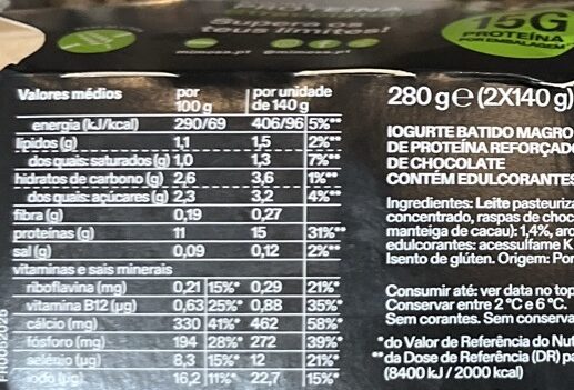 Foto da tabela nutricional