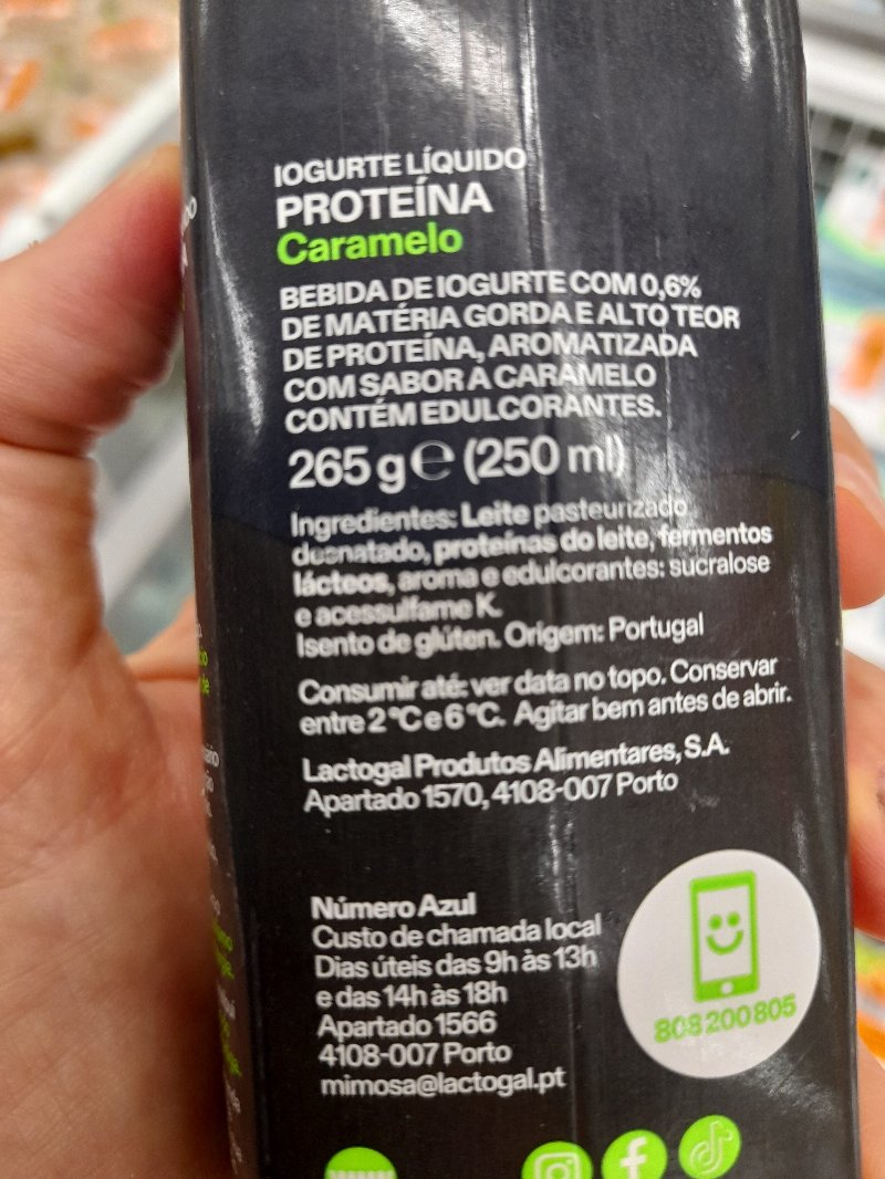 Foto da lista de ingredientes
