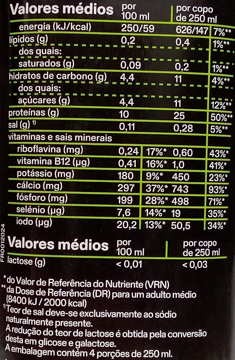 Foto da tabela nutricional