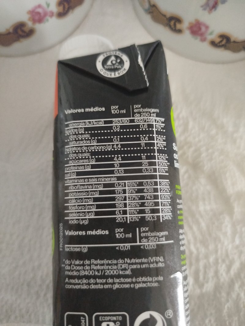 Foto da tabela nutricional
