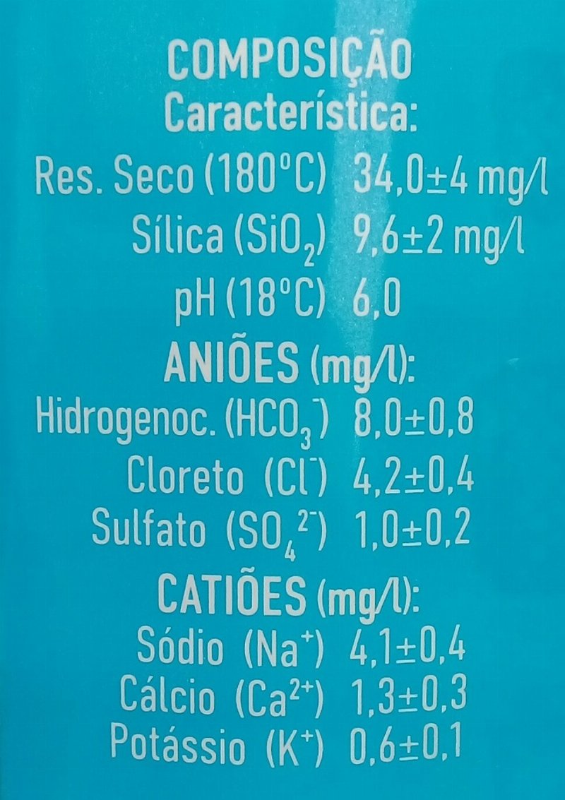 Foto da tabela nutricional
